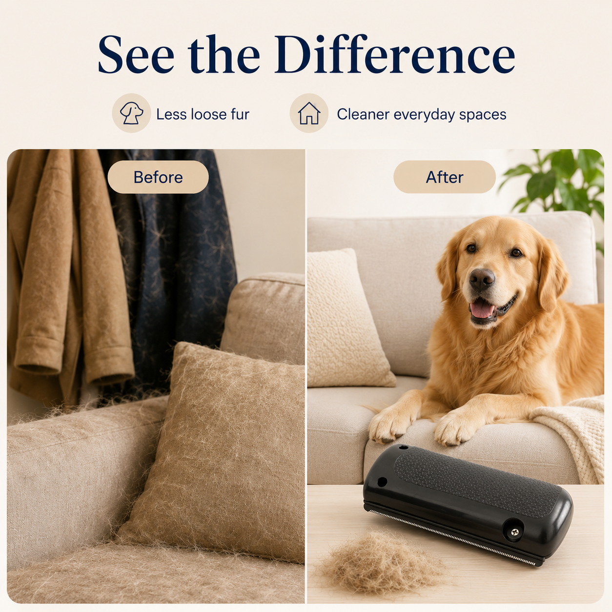 GentleGrip Pet Deshedding Comb for Dogs & Cats