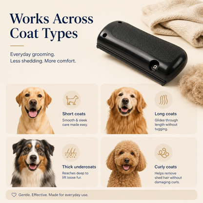 GentleGrip Pet Deshedding Comb for Dogs & Cats